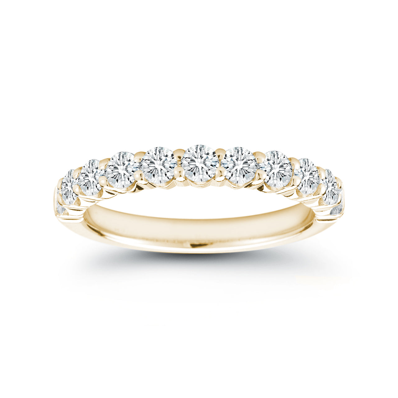 Fink's 18K Yellow Gold Diamond Prong Set Wedding Band